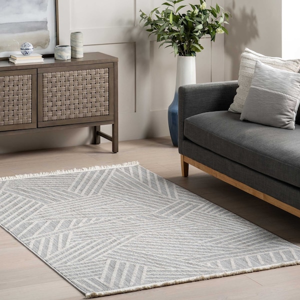 Nuloom Esmeray Modern Geometric Tasseled Area Rug 4ft x 6ft EPAL02A-406 - main